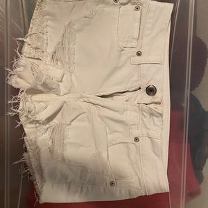 American Eagle white denim shorts